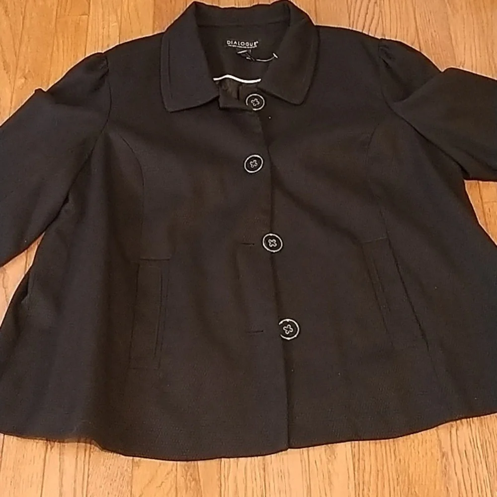 Dialogue QVC Black Woven Women's Blazer Jacket 2X - Picture 5 of 15